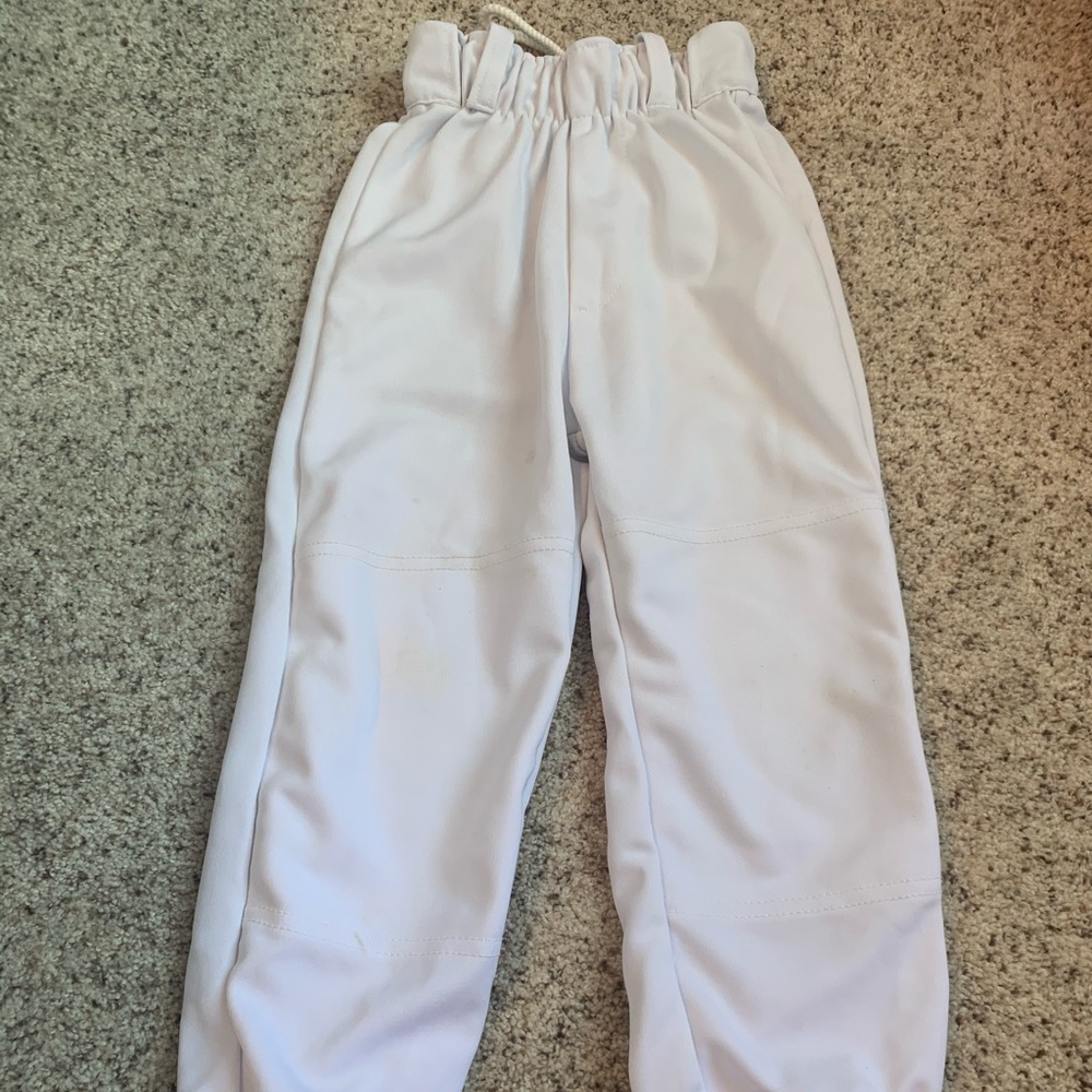 Youth XS White Baseball Pants